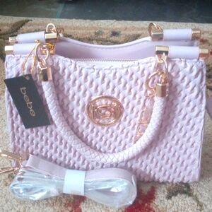 PRICE🔽Bebe Mini Shopper with Textured Design and Gold Accents
